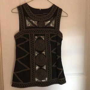 French Connection Embroidered Tank Top